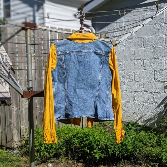 Vintage denim+disco dress shirt jacket - Picture 2 of 6